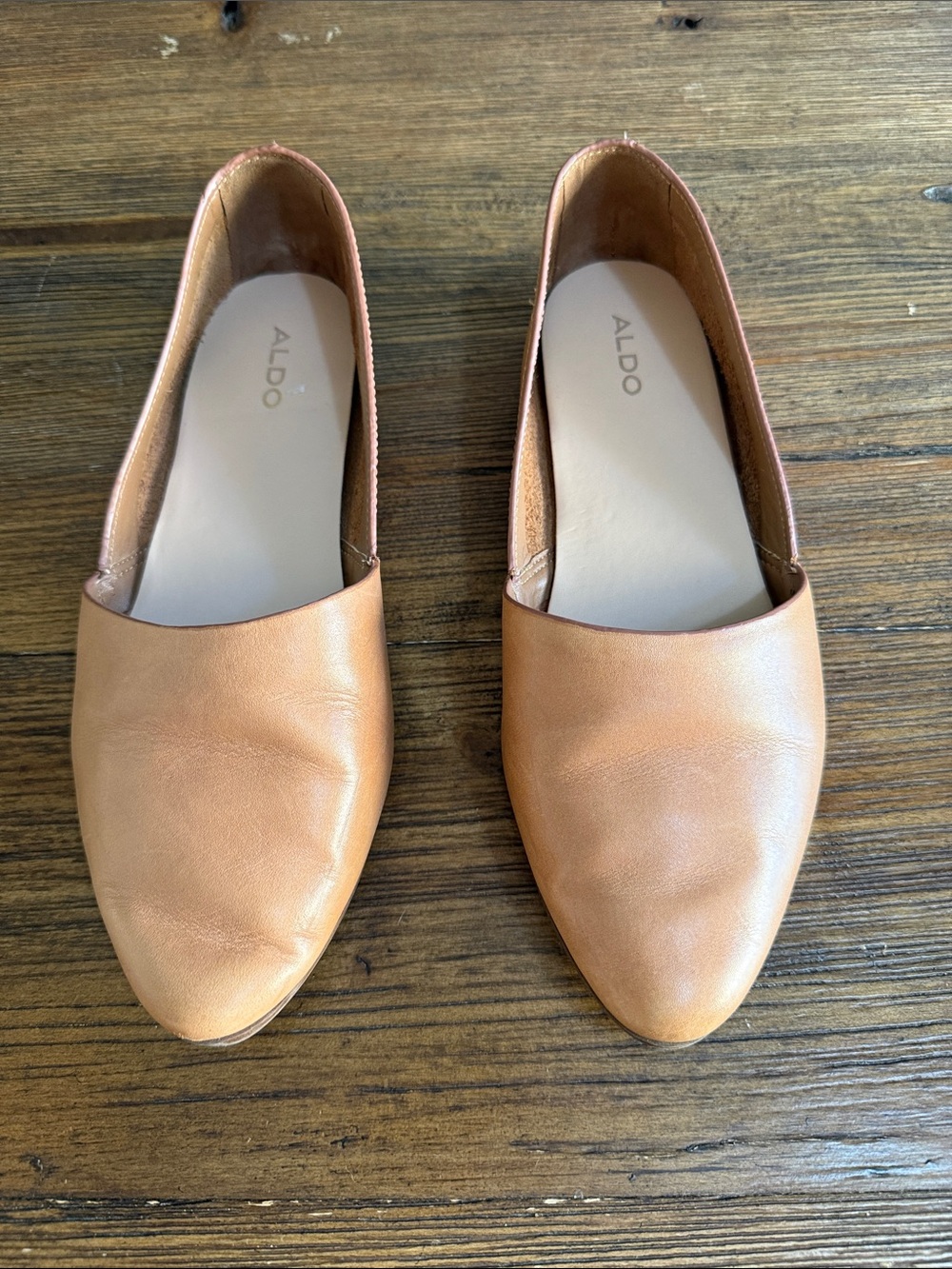 ALDO Women's Cognac Leather Flats